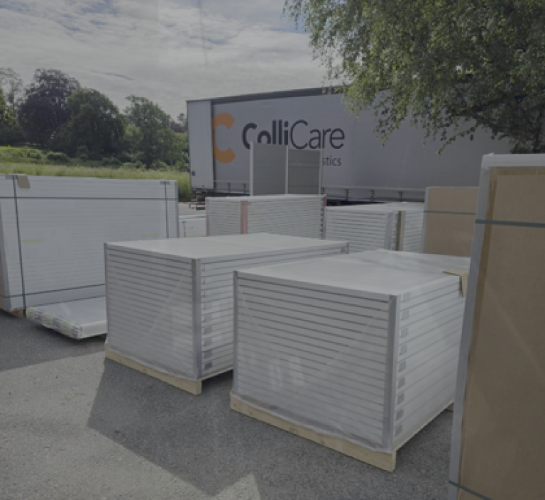 S4S Nordic panels ready for delivery on a ColliCare trailer