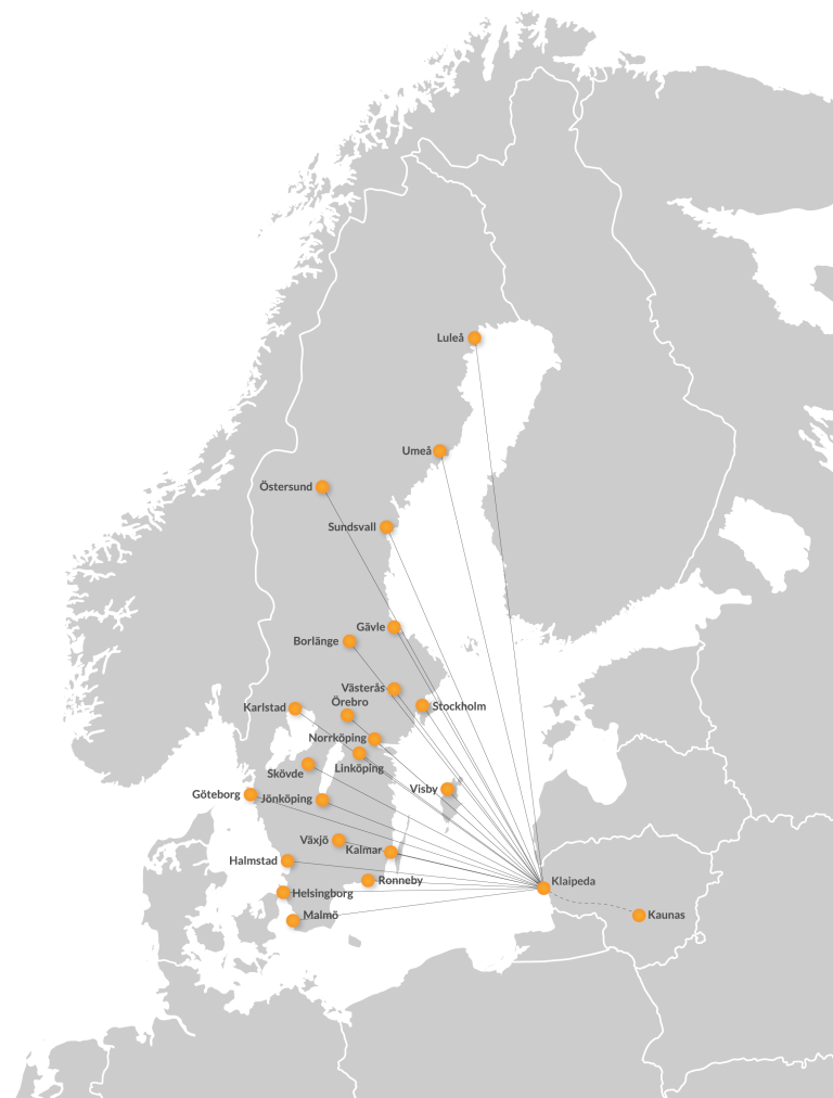 sweden lithuania map